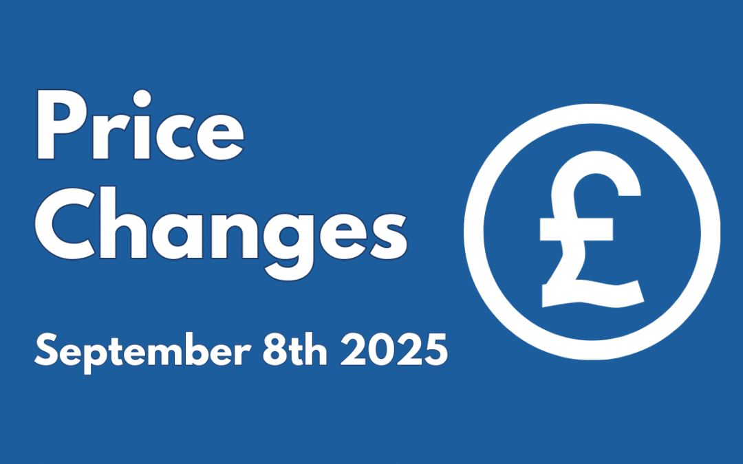 Price Changes – September 8th 2025